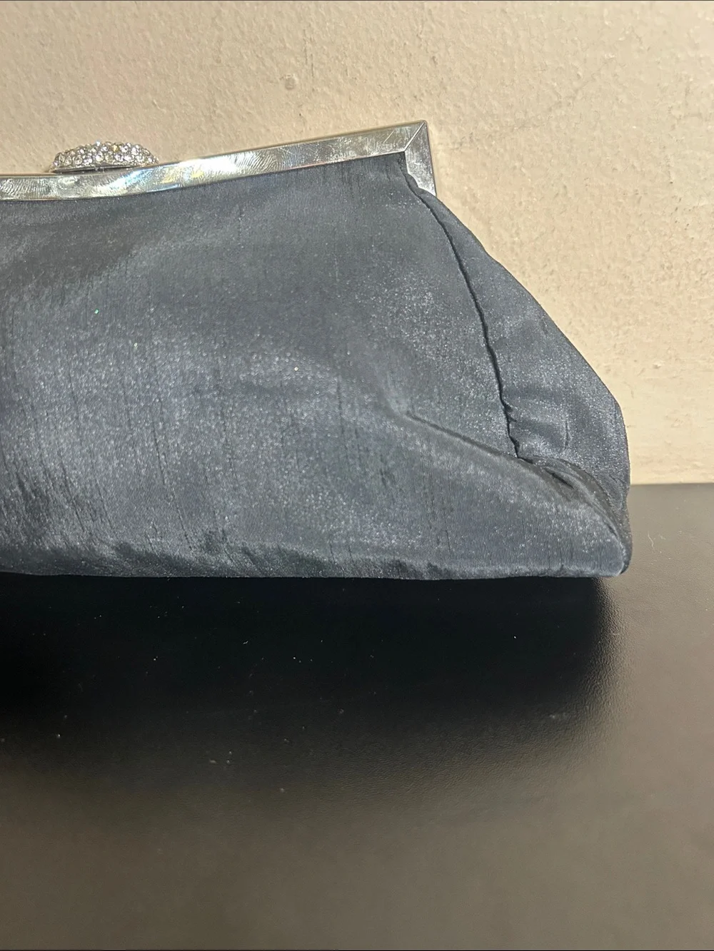 Lancôme Classic Black Satin Evening Clutch Vintage